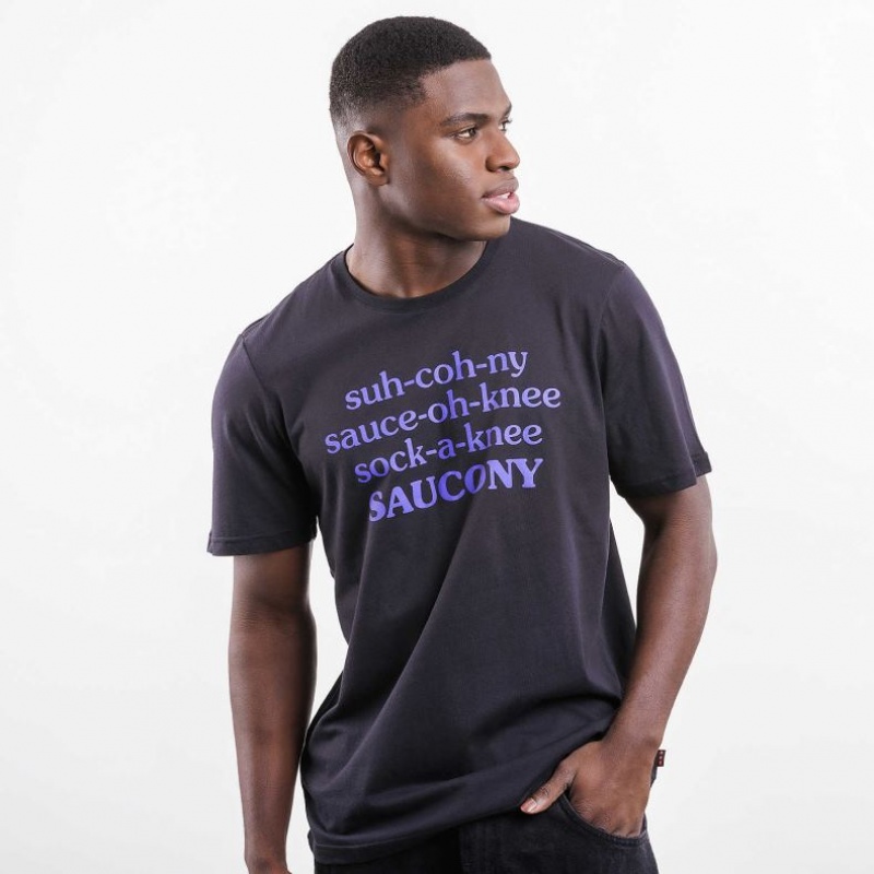 Black Men\'s Saucony X Frank Cooke Rested T-Shirt | MALAYSIA-RMIQ