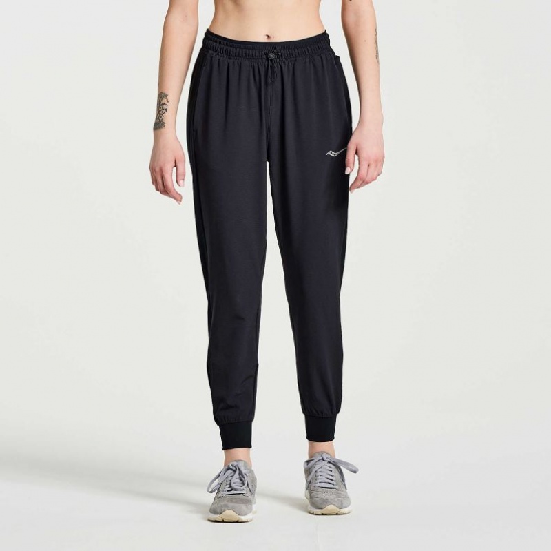 Black Women\'s Saucony Boston Woven Jogger | MALAYSIA-DVUL