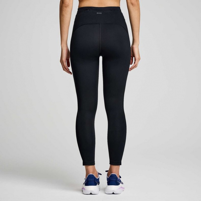 Black Women's Saucony Fortify Crop Tight | MALAYSIA-QCDZ