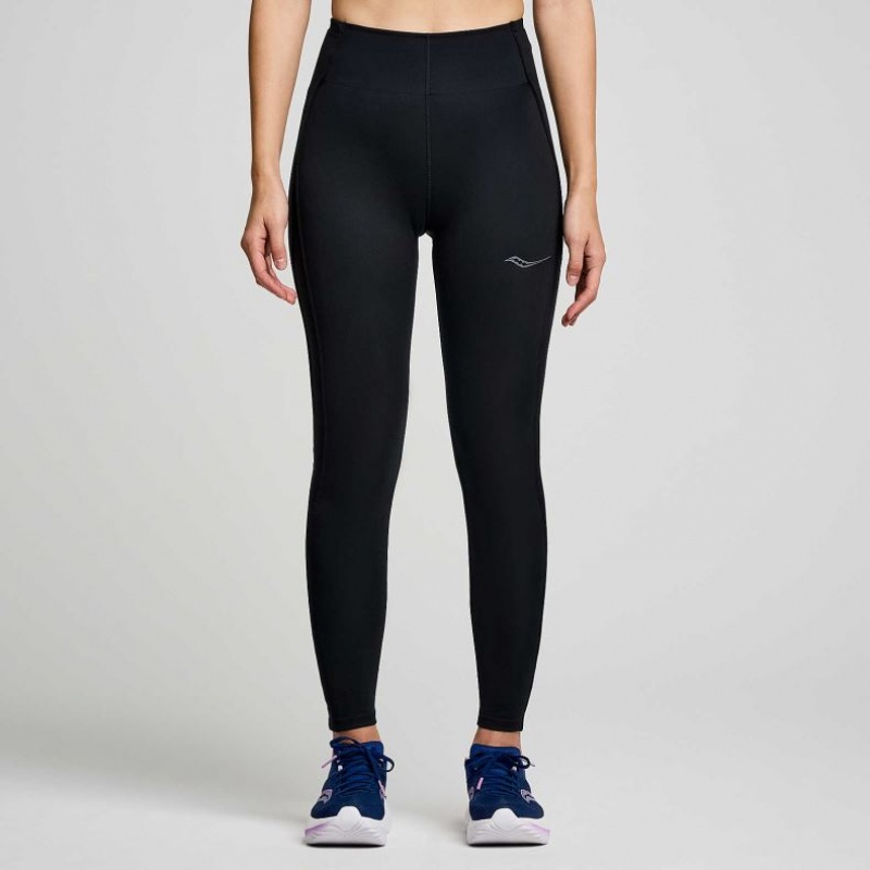 Black Women\'s Saucony Fortify Viz Tight | MALAYSIA-CPXN