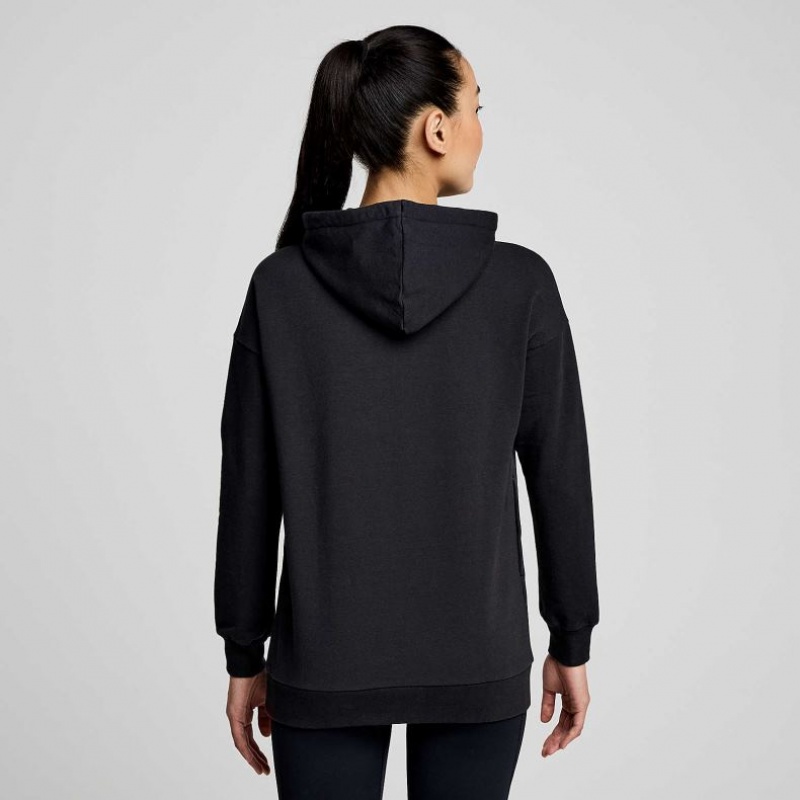 Black Women's Saucony Recovery Zip Tunic Hoodie | MALAYSIA-IDUQ