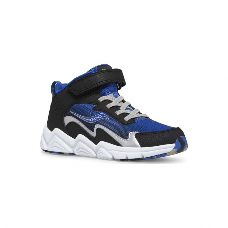 Black / Blue Big Kids' Saucony Flash Mid A/C Sneakers | MALAYSIA-QVNX