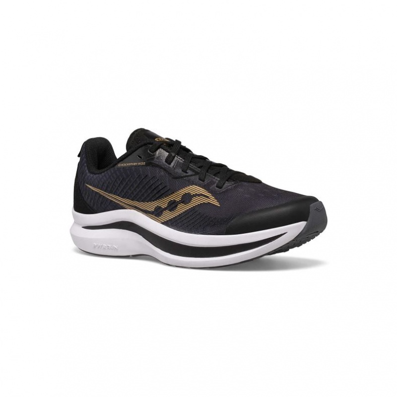 Black / Gold Big Kids' Saucony Endorphin KDZ Sneakers | MALAYSIA-OPBX