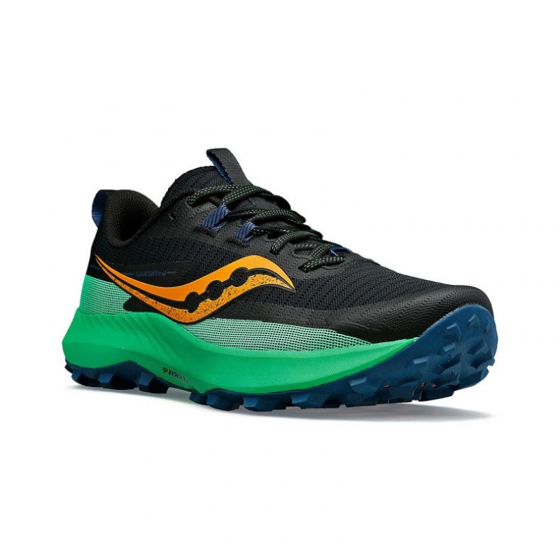 Black / Green Men's Saucony Peregrine 13 Trail Running Shoes | MALAYSIA-OCWQ