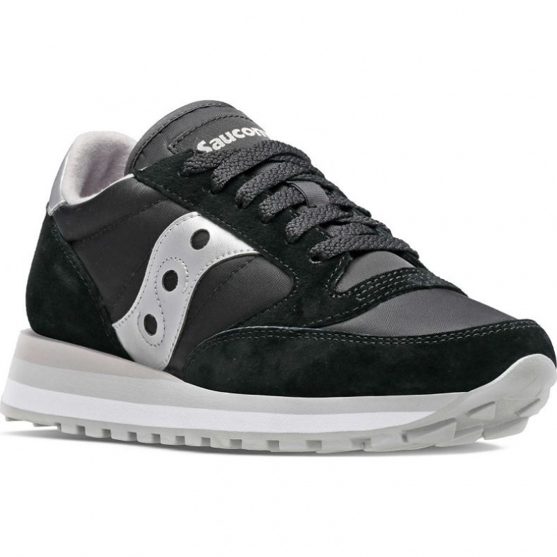 Black / Silver Women's Saucony Jazz Triple Sneakers | MALAYSIA-NEUG