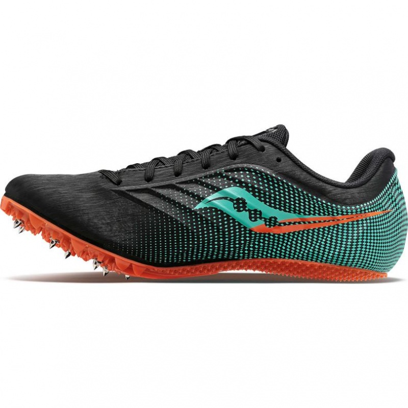 Black / Turquoise Men's Saucony Spitfire 5 Spikes | MALAYSIA-DOMQ