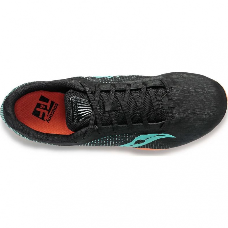 Black / Turquoise Men's Saucony Spitfire 5 Spikes | MALAYSIA-DOMQ