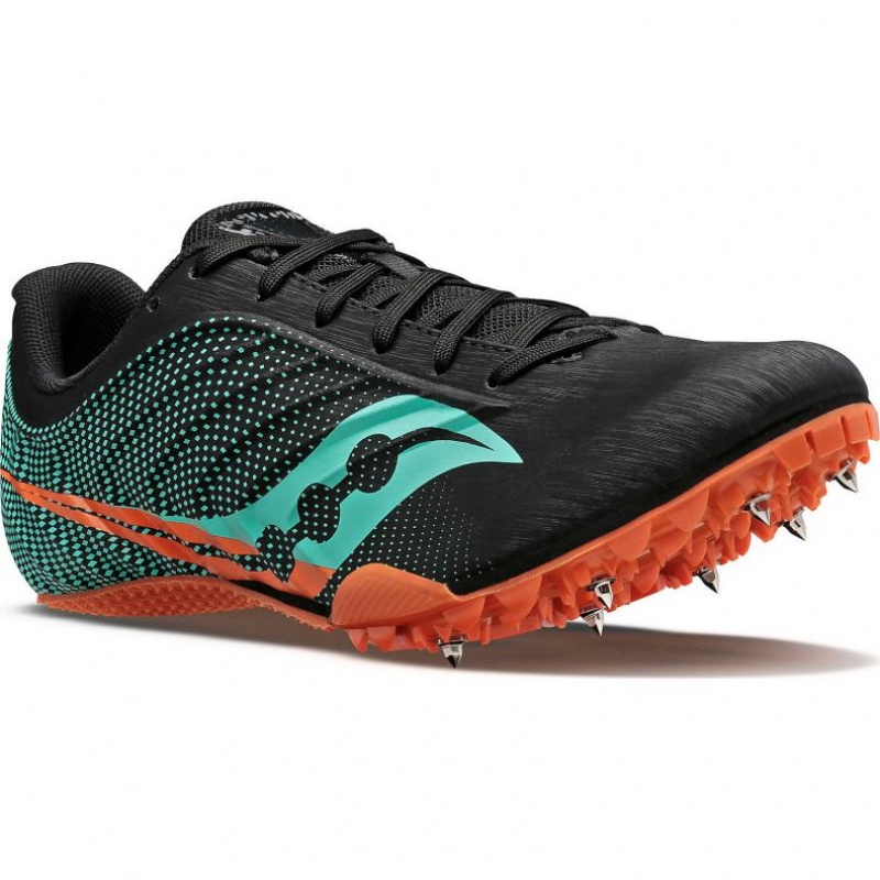 Black / Turquoise Men's Saucony Spitfire 5 Spikes | MALAYSIA-DOMQ