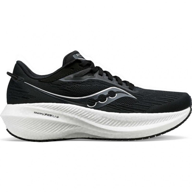 Black / White Men\'s Saucony Triumph 21 Running Shoes | MALAYSIA-CXMI