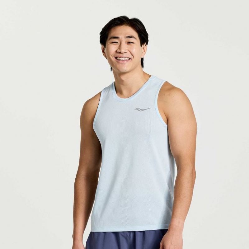 Blue Men\'s Saucony Stopwatch Singlet | MALAYSIA-IBYZ