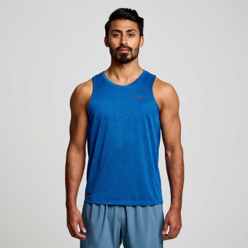 Blue Men\'s Saucony Stopwatch Singlet | MALAYSIA-ZROV