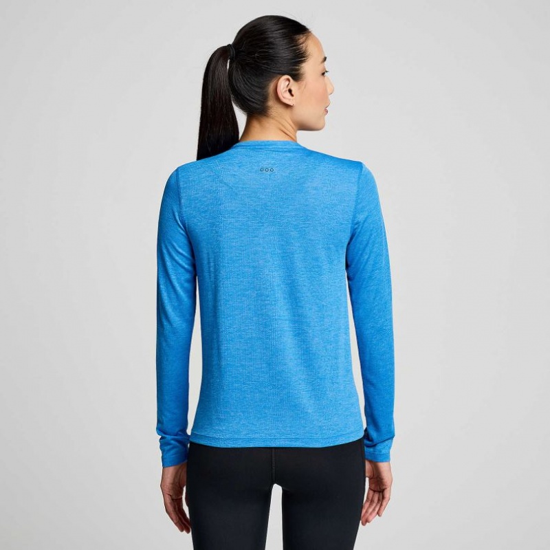 Blue Women's Saucony Stopwatch Long Sleeve T-Shirt | MALAYSIA-CYZB