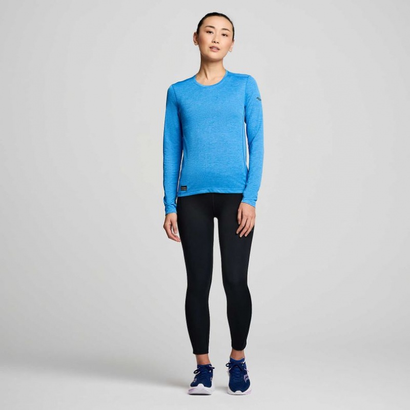 Blue Women's Saucony Stopwatch Long Sleeve T-Shirt | MALAYSIA-CYZB