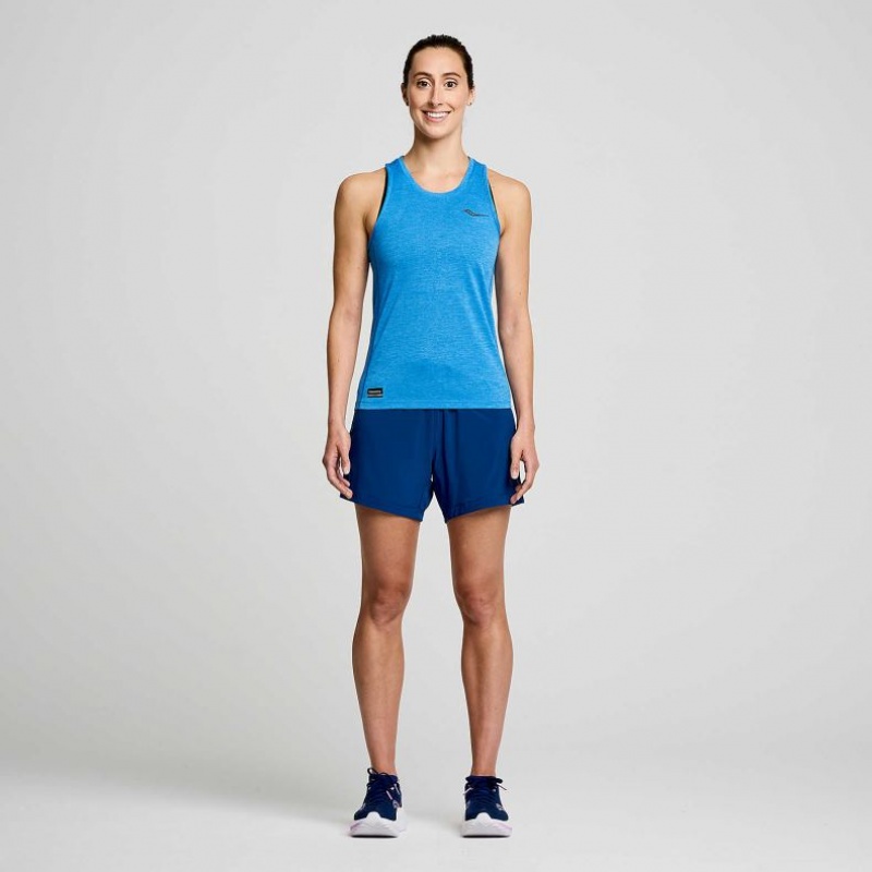 Blue Women's Saucony Stopwatch Singlet | MALAYSIA-TRQE