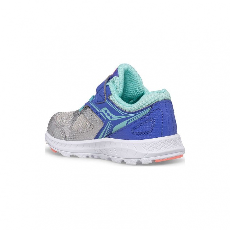 Blue / Silver Little Kids' Saucony Cohesion 14 A/C Jr. Sneakers | MALAYSIA-ZAVM