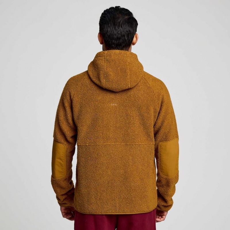 Brown Men's Saucony Recovery Sherpa Pullover Hoodie | MALAYSIA-FCNP