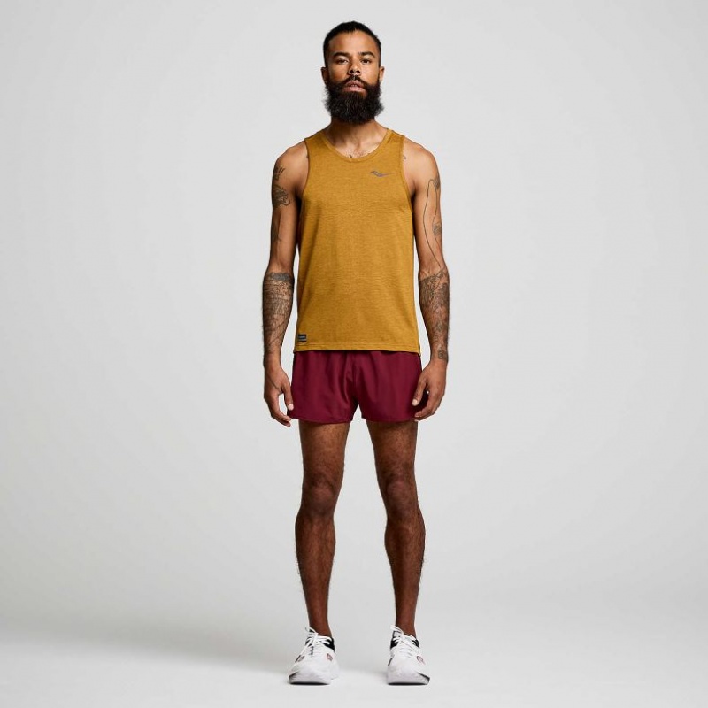 Brown Men's Saucony Stopwatch Singlet | MALAYSIA-UKZP