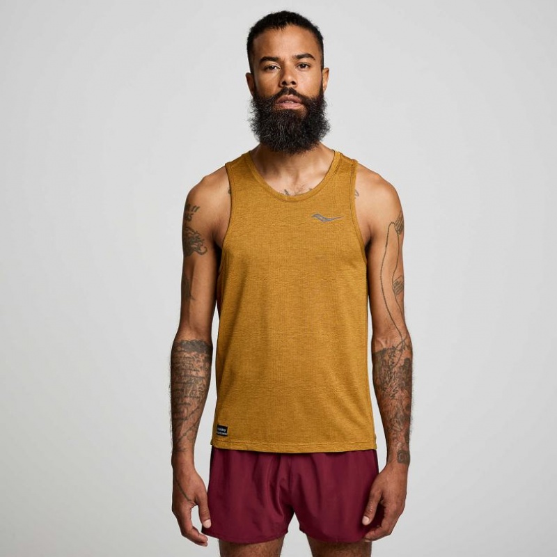 Brown Men\'s Saucony Stopwatch Singlet | MALAYSIA-UKZP