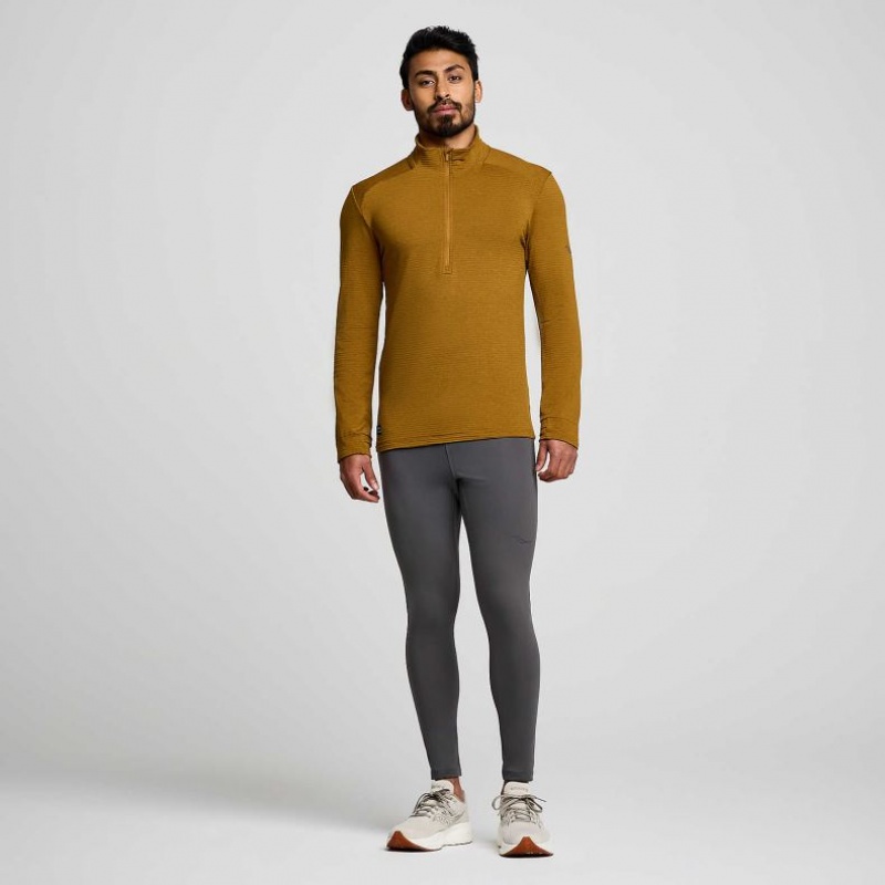 Brown Men's Saucony Triumph 3D 1/2 Zip Sweatshirt | MALAYSIA-UEAJ