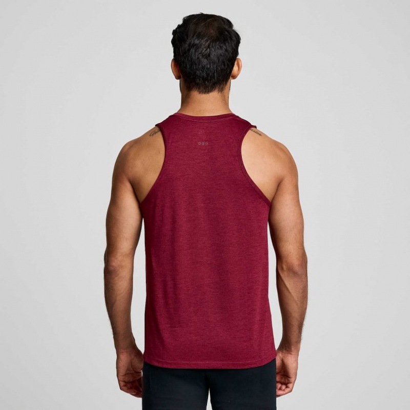 Burgundy Men's Saucony Stopwatch Singlet | MALAYSIA-GOIL