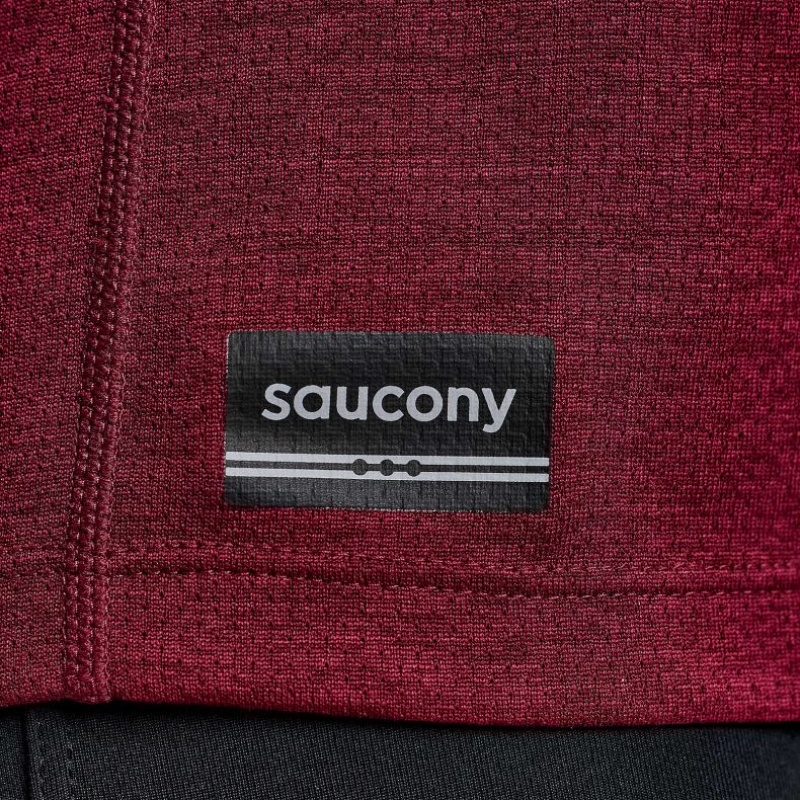 Burgundy Men's Saucony Stopwatch Singlet | MALAYSIA-GOIL