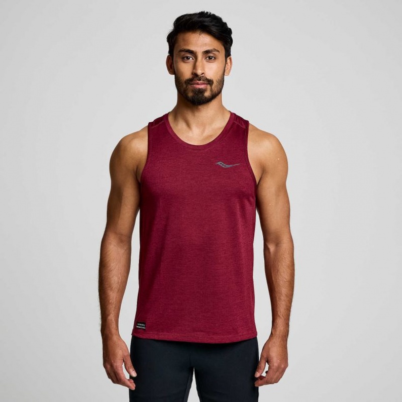 Burgundy Men\'s Saucony Stopwatch Singlet | MALAYSIA-GOIL