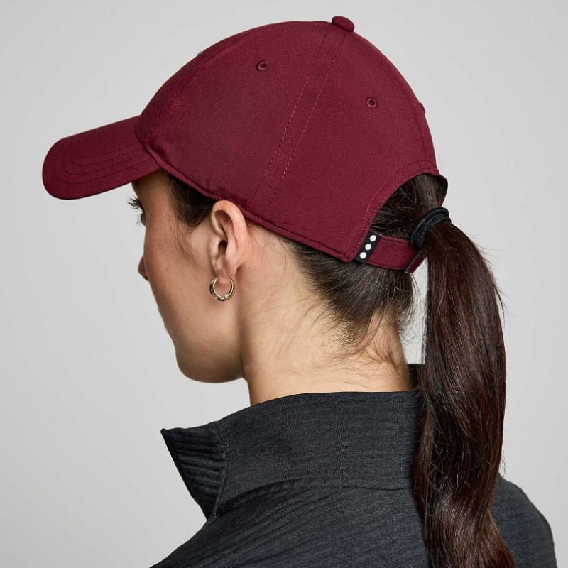 Burgundy Women's Saucony Outpace Petite Hat | MALAYSIA-KVDR