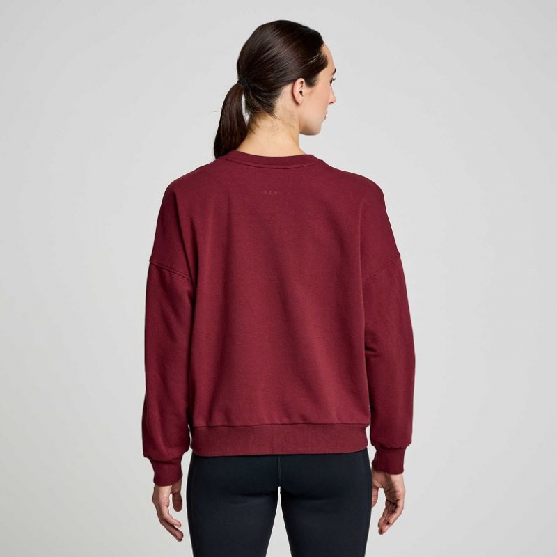 Burgundy Women's Saucony Recovery Crew Sweatshirt | MALAYSIA-CNAJ