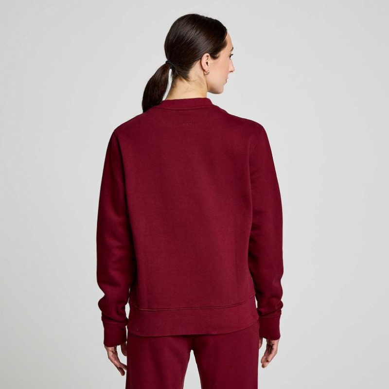 Burgundy Women's Saucony Recovery Crew Sweatshirt | MALAYSIA-WCBK