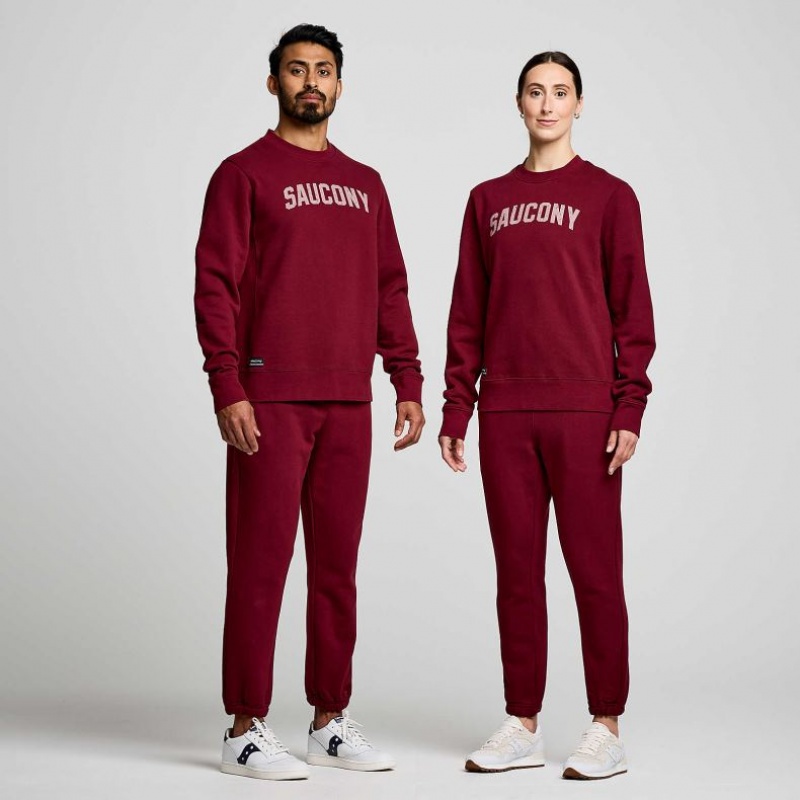 Burgundy Women's Saucony Recovery Crew Sweatshirt | MALAYSIA-WCBK