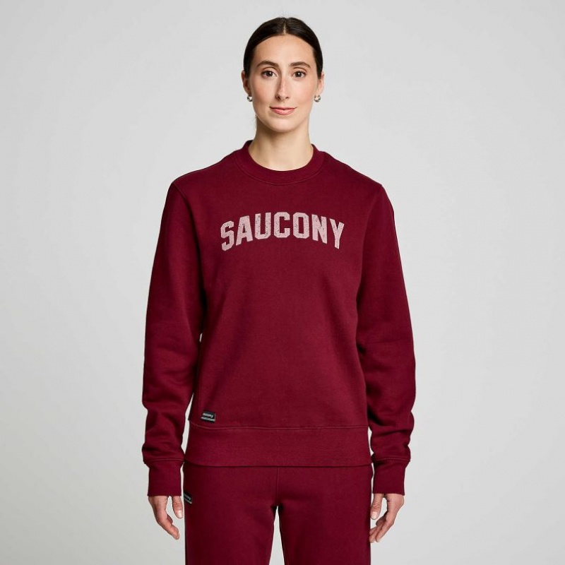 Burgundy Women\'s Saucony Recovery Crew Sweatshirt | MALAYSIA-WCBK