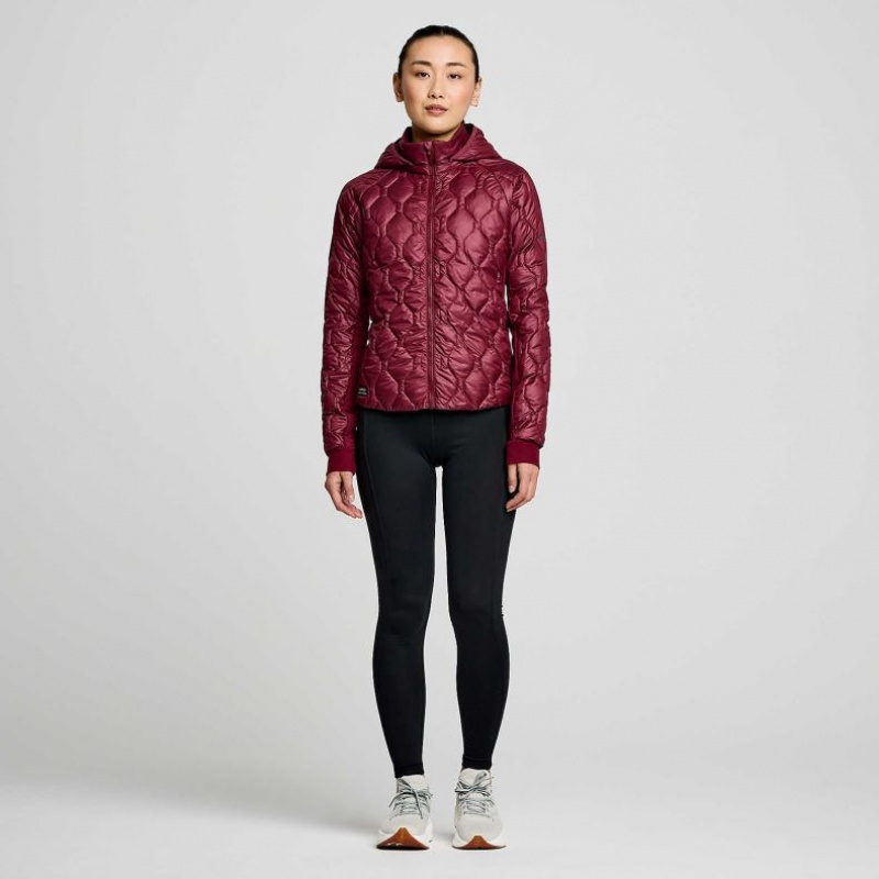 Burgundy Women's Saucony Solstice Oysterpuff Jacket | MALAYSIA-MPYO