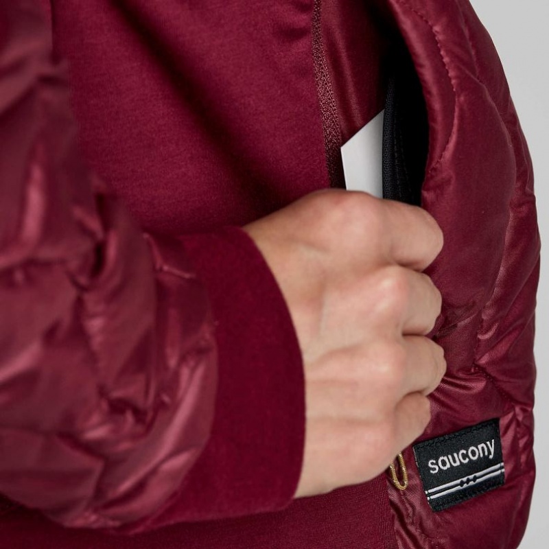 Burgundy Women's Saucony Solstice Oysterpuff Jacket | MALAYSIA-MPYO