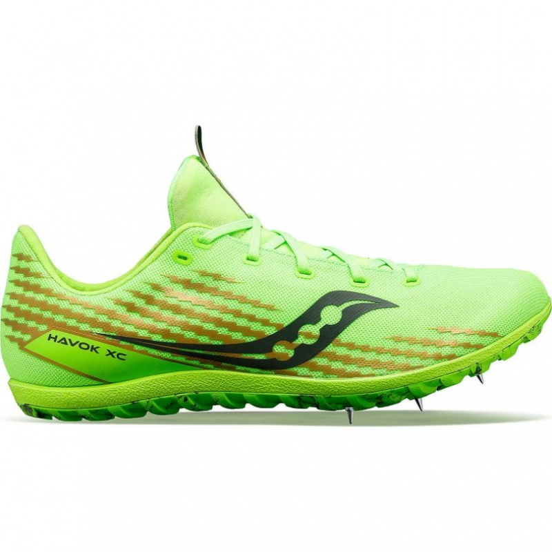 Green Men\'s Saucony Havok XC 3 Spikes | MALAYSIA-NVED