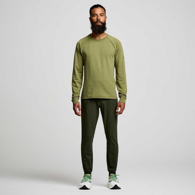 Green Men's Saucony Triumph 3D Crew Sweatshirt | MALAYSIA-XVOK