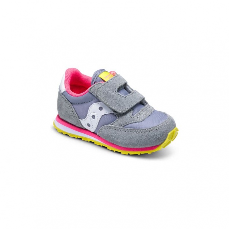 Grey Big Kids' Saucony Jazz Hook & Loop Sneakers | MALAYSIA-PGIZ