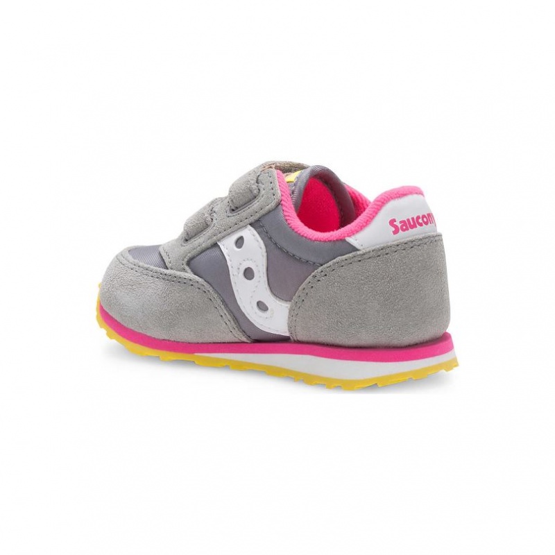 Grey Big Kids' Saucony Jazz Hook & Loop Sneakers | MALAYSIA-PGIZ