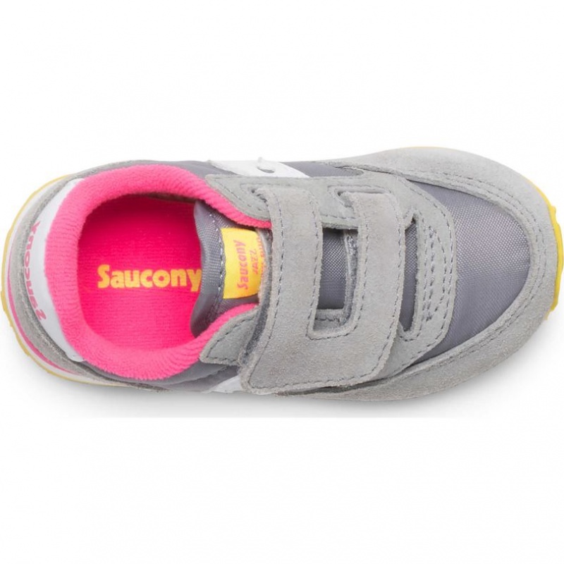 Grey Big Kids' Saucony Jazz Hook & Loop Sneakers | MALAYSIA-PGIZ