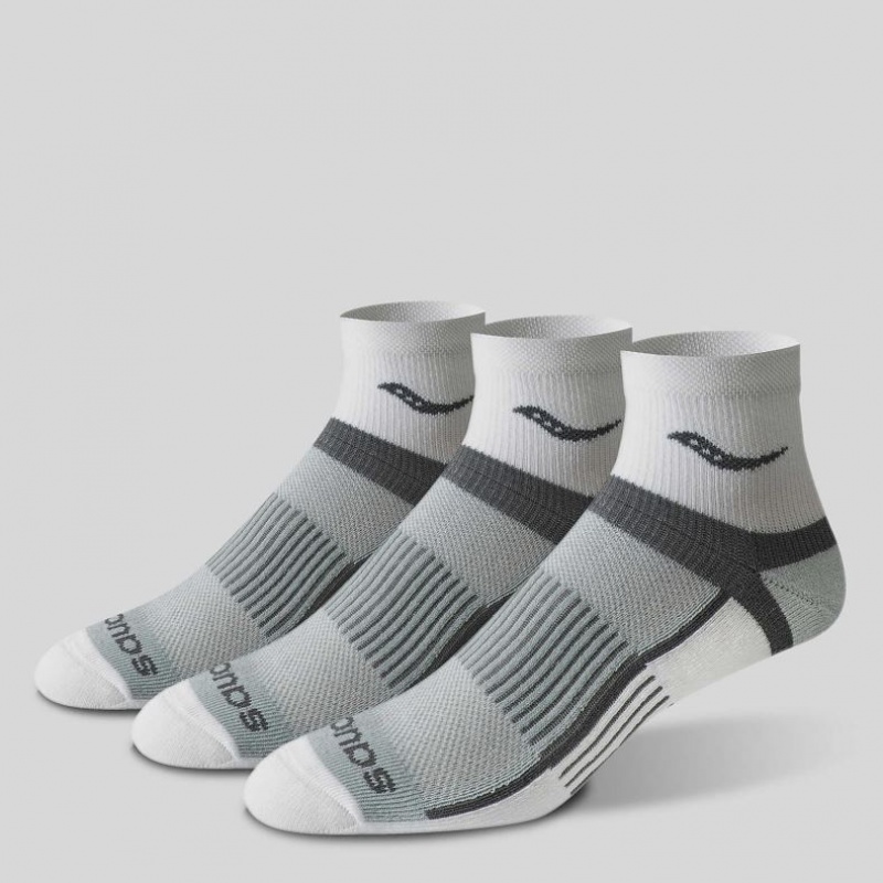 Grey Men's Saucony Inferno Quarter 3-Pack Socks | MALAYSIA-ENDU