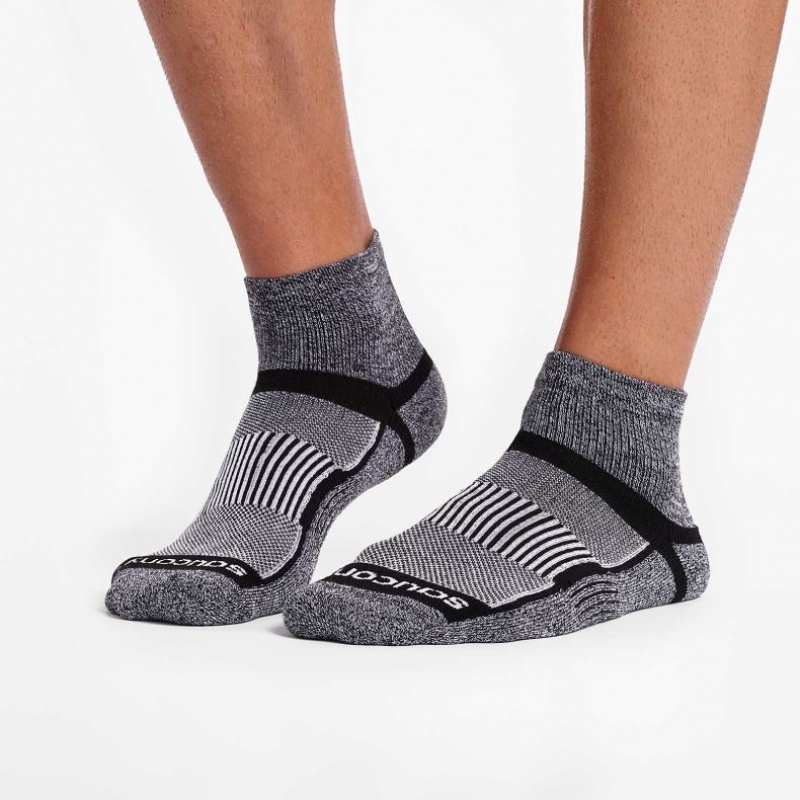 Grey Men's Saucony Inferno Quarter 3-Pack Socks | MALAYSIA-SEZL