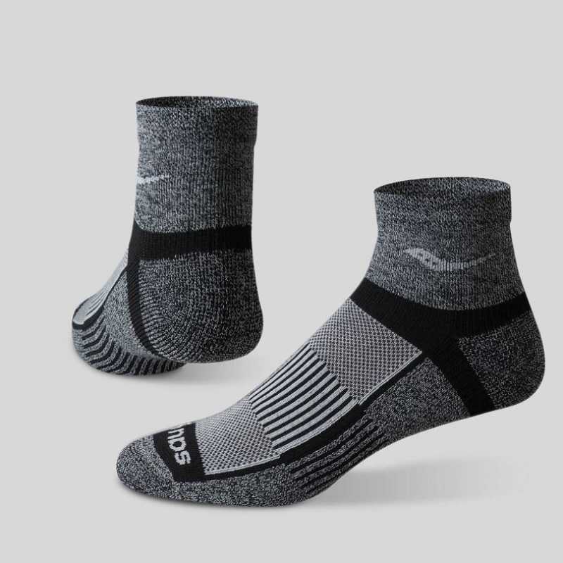 Grey Men\'s Saucony Inferno Quarter 3-Pack Socks | MALAYSIA-SEZL