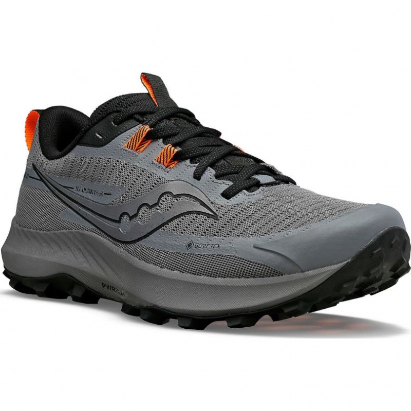 Grey Men's Saucony Peregrine 13 GTX Trail Running Shoes | MALAYSIA-VFDJ