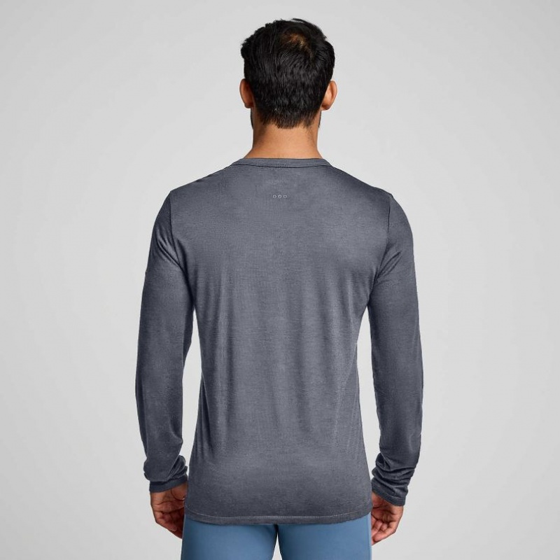 Grey Men's Saucony Peregrine Merino Long Sleeve T-Shirt | MALAYSIA-KIPY