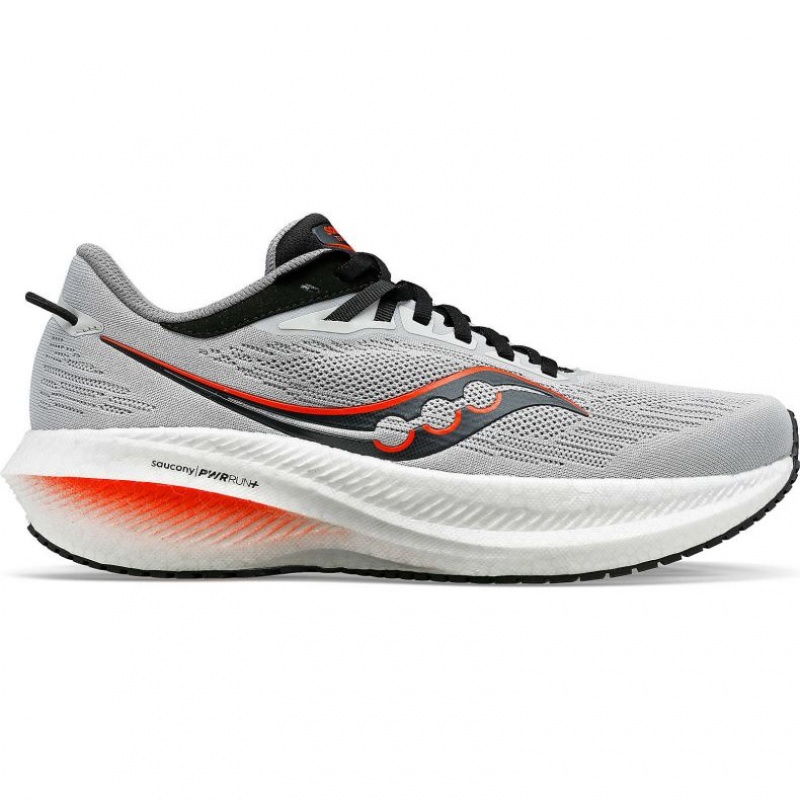 Grey Men\'s Saucony Triumph 21 Wide Running Shoes | MALAYSIA-QXLO