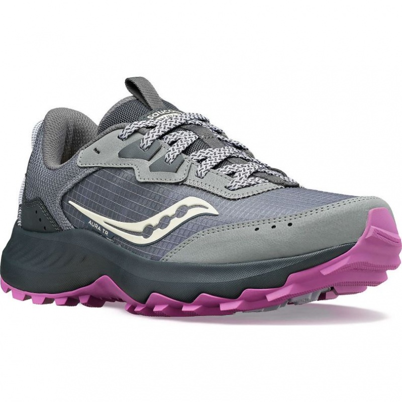 Grey Women's Saucony Aura TR Trail Running Shoes | MALAYSIA-XSZA