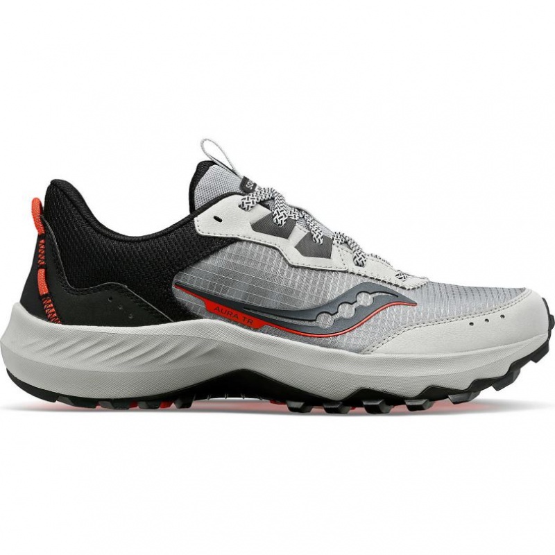 Grey / Black Men\'s Saucony Aura TR Wide Running Shoes | MALAYSIA-ZTEK