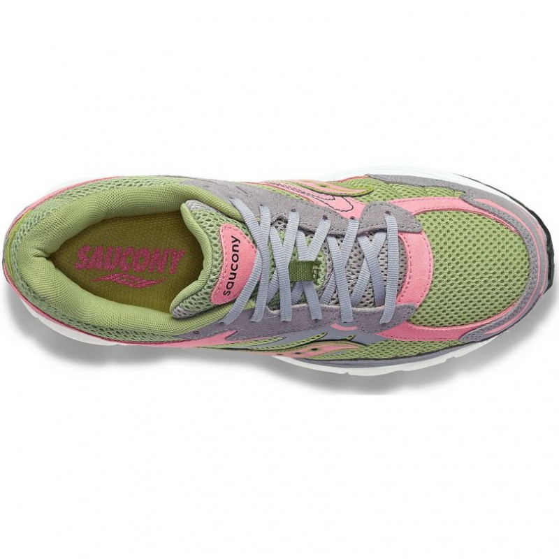 Grey / Green / Pink Men's Saucony ProGrid Omni 9 Premium Sneakers | MALAYSIA-CVHR