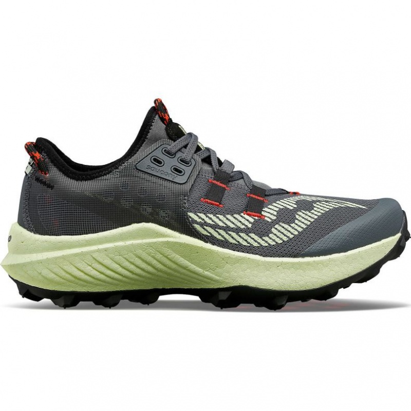 Grey / Mint Men\'s Saucony Endorphin Rift Trail Running Shoes | MALAYSIA-YQVZ