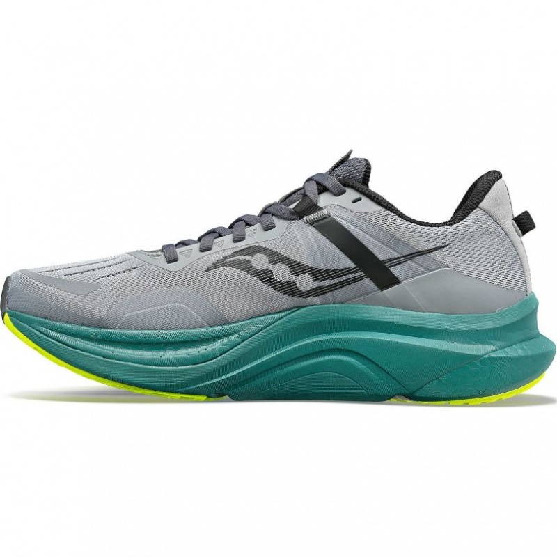 Grey / Turquoise Men's Saucony Tempus Wide Running Shoes | MALAYSIA-XVMH