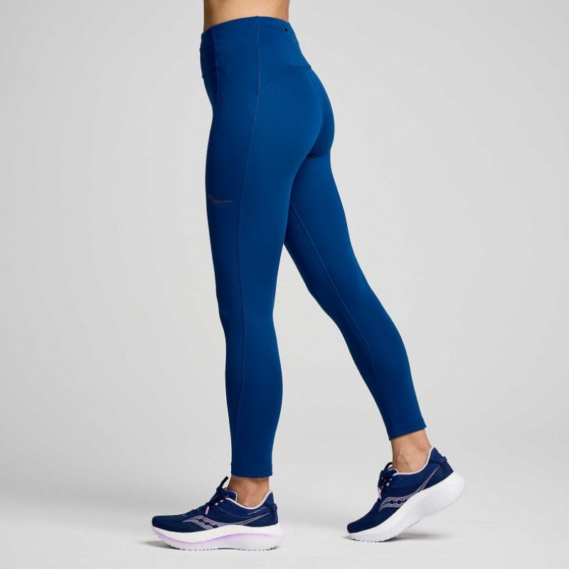 Indigo Women's Saucony Fortify Crop Tight | MALAYSIA-KPHG